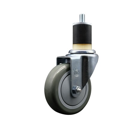 Service Caster 4'' SS Gray Poly Wheel Swivel 1-7/8'' Expanding Stem Caster SCC-SSEX20S414-PPUB-178